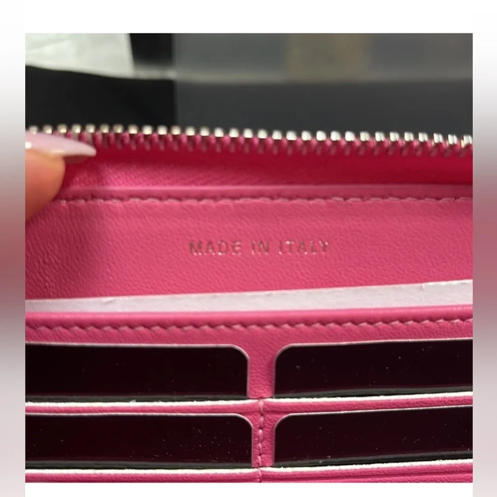RARE Chanel pink Ombre quilted lambskin long zippered wallet a/ pink cc ! - Picture 11 of 17